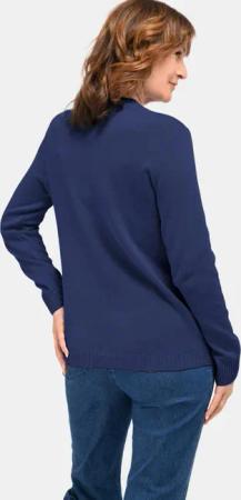 Pullover mit streckendem Zopfmuster - dunkelblau - Gr. 48 von Goldner Fashion