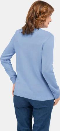 Pullover mit streckendem Zopfmuster - hellblau - Gr. 22 von Goldner Fashion