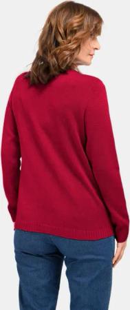 Pullover mit streckendem Zopfmuster - bordeaux - Gr. 20 von Goldner Fashion
