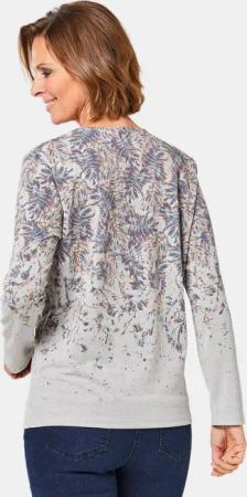 Schönes Druckshirt mit aufwendigem Ausschnitt - flieder / gemustert - Gr. 54 von Goldner Fashion