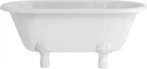 Casa Padrino Badewanne Jugendstil Badewanne freistehend 1500mm BWin Weiß - Freistehende Retro Antik Badewanne