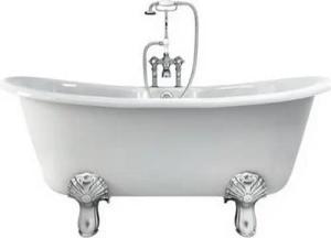 Casa Padrino Badewanne Jugendstil Badewanne Naturstein freistehend 1700mm BCha Weiß - Freistehende Retro Antik Badewanne