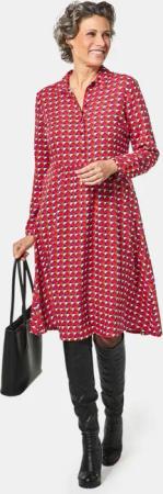 Bequemes Freizeitkleid in modischem Druck - rot / gemustert - Gr. 48 von Goldner Fashion