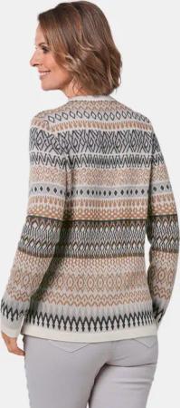 Zeitloser Norweger-Pullover - grau / camel / gemustert - Gr. 25 von Goldner Fashion