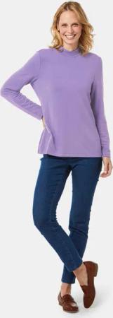 Stehkragenshirt mit Langarm - flieder - Gr. 25 von Goldner Fashion