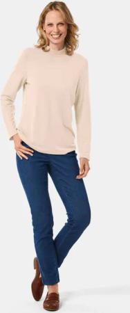 Stehkragenshirt mit Langarm - cremeweiß - Gr. 25 von Goldner Fashion