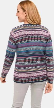 Jacquardstrickjacke mit farbenfrohem Ringelmuster - bunt / gemustert - Gr. 21 von Goldner Fashion