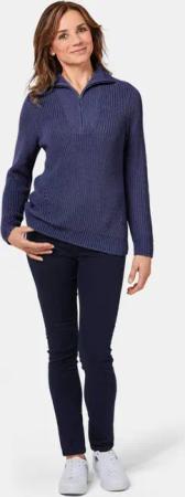 Sportiver Troyer mit Baumwollanteil - marine - Gr. 42 von Goldner Fashion