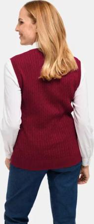 Pullunder mit zeitlosem Zopfmuster - dunkelrot - Gr. 23 von Goldner Fashion
