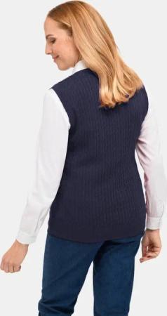 Pullunder mit zeitlosem Zopfmuster - marine - Gr. 19 von Goldner Fashion