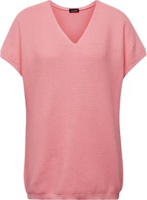 Baumwollpullover mit V-Ausschnitt und Halbarm - rosé - Gr. 42 von Goldner Fashion