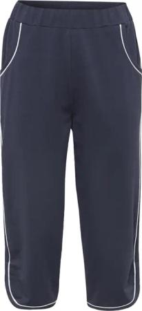 Bequeme Caprihose mit Schlupfbund und Taschen - marine / weiß - Gr. 44 von Goldner Fashion