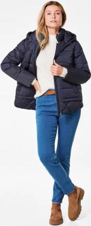 Steppjacke mit Kapuze - marine - Gr. 44 von Goldner Fashion