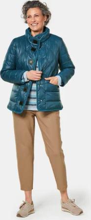 Steppjacke mit dekorativen Druckknöpfen - petrol - Gr. 23 von Goldner Fashion