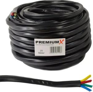 PremiumX 25m Basic PRO Quattro Koaxial SAT Kabel 90dB 2-Fach Schwarz TV-Kabel