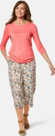 Trageangenehmes Viskoseshirt mit Elasthan - koralle - Gr. 54 von Goldner Fashion