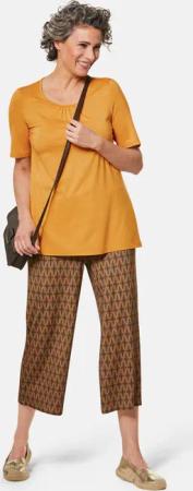 Zeitloses Shirt mit modernem Raffdetail - honig - Gr. 22 von Goldner Fashion