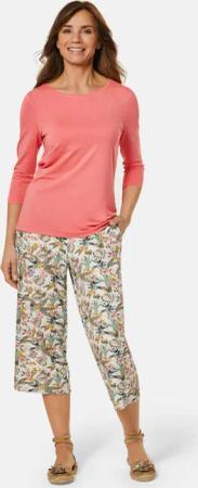 Jersey-Culotte VERA mit weitem Bein - weiß / bunt / gemustert - Gr. 44 von Goldner Fashion