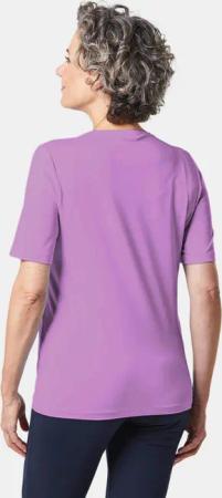 Shirt mit V-Ausschnitt und Halbarm - flieder - Gr. 19 von Goldner Fashion