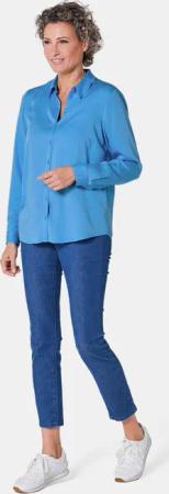 Hemdbluse mit durchgehender Knopfleiste - blau - Gr. 24 von Goldner Fashion
