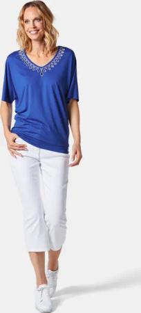 Shirt mit Stickerei - royalblau - Gr. 42 von Goldner Fashion