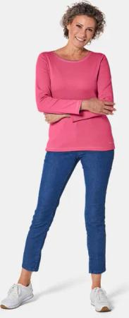 Basic T-Shirt aus reiner Baumwolle - pink - Gr. 54 von Goldner Fashion