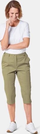 Caprihose CARLA aus Satin - khaki - Gr. 20 von Goldner Fashion