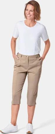 Caprihose CARLA aus Satin - beige - Gr. 48 von Goldner Fashion