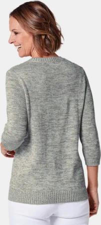 Pullover mit schönem Ajourmuster - graugrün / gemustert - Gr. 54 von Goldner Fashion