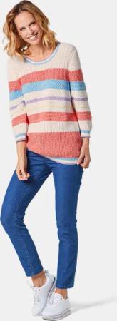 Pullover in hochwertiger Qualität - bunt / geringelt - Gr. 52 von Goldner Fashion