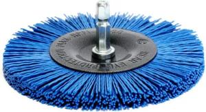 S&R Reinigungsbürste Nylon-Scheibenbürste feinkörnig Ø 100mm, Sechskant Schaft 1/4", (1-tlg), mit FEINKÖRNIGEM NYLON-DRAHT Nylonbürste fein, Schleifaufsatz