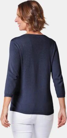 Unkomplizierter Pullover mit V-Ausschnitt - marine - Gr. 48 von Goldner Fashion