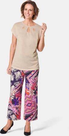 Elegantes Shirt mit feinen Glanzgarnen - beige - Gr. 38 von Goldner Fashion