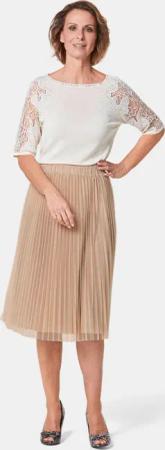 Festlicher Plisseerock aus schimmerndem Mesh - goldfarben - Gr. 54 von Goldner Fashion