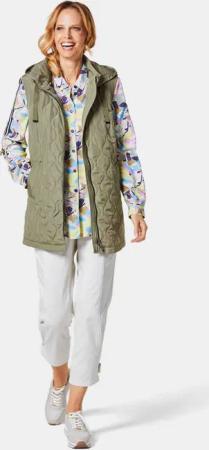 Weste mit Kapuze - graugrün - Gr. 38 von Goldner Fashion