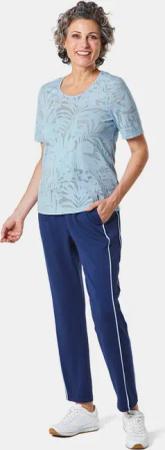 T-Shirt mit Ausbrenneroptik - hellblau - Gr. 19 von Goldner Fashion