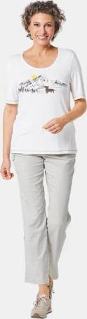 Trageangenehmes Shirt mit Frontprint - weiß - Gr. 44 von Goldner Fashion
