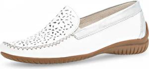 Slipper mit sommerlicher Lochung - weiß / silberfarben - Gr. 35,5 von Goldner Fashion