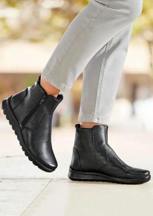 Halbstiefel mit Reißverschluss - schwarz - Gr. 36 von Goldner Fashion