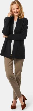 Strickjacke aus Merinowolle - schwarz - Gr. 40 von Goldner Fashion