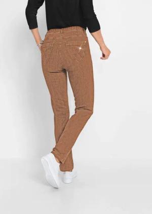 Jeanshose mit hübschen Glitzersteinen - camel - Gr. 275 von Goldner Fashion
