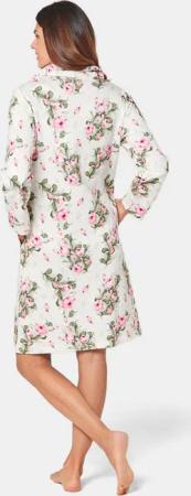 Hausmantel in Steppoptik mit Reißverschluss - weiß / rosé / salbei / gemustert - Gr. 18/19 von Goldner Fashion