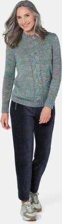 Strickpullover mit Zopfstrick - bunt / gemustert - Gr. 42 von Goldner Fashion