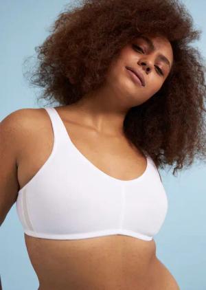 Bequemer Soft-BH mit hohem Ausschnitt - weiß - Gr. 90 B von Goldner Fashion