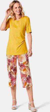 Sommerliche Druckhose - rot / orange / gemustert - Gr. 21 von Goldner Fashion
