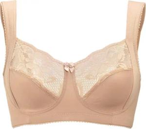 Bügelloser BH mit Baumwolle und Spitze - haut - Gr. 90 C von Goldner Fashion