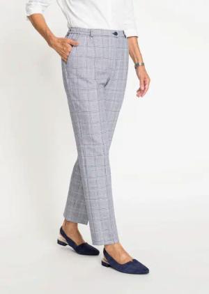 Karohose Klassik-Schnitt - marine / kariert - Gr. 265 von Goldner Fashion