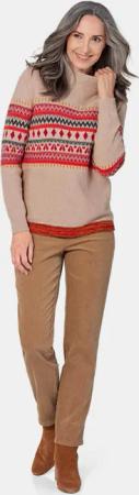Jacquardpullover - camel / gemustert - Gr. 25 von Goldner Fashion
