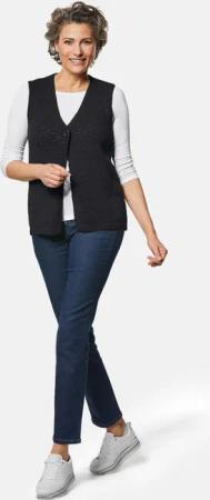 Zeitlose Strickweste mit V-Ausschnitt - schwarz - Gr. 42 von Goldner Fashion