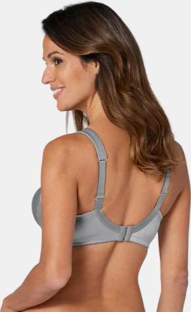 Bügelloser Soft-BH mit Spitze - grau - Gr. 75 D von Goldner Fashion
